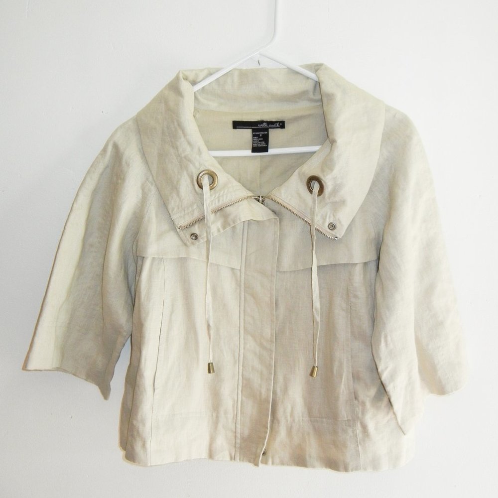 Willi Smith | Beige |  3/4 Sleeve Linen jacket